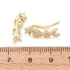 Boucles d'oreilles à clous en laiton pavé de zirconiums cubiques&nbsp;KK-CBAA351-11G