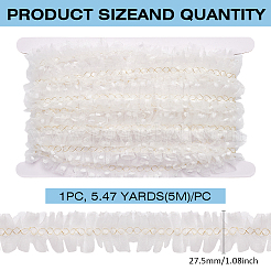 1 шт. полиэстерового плиссированного кружева с отделкой из золотистой металлической нити&nbsp;DIY-MA0006-64B