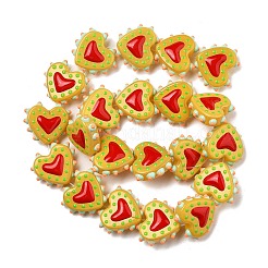 Запекаемые стеклянные бусины с рисунком в виде сердца LAMP-V001-07H