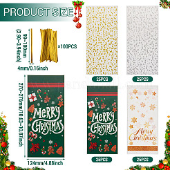 100 stücke 4 arten weihnachten thema opp zellophan süßigkeiten verpackung taschen&nbsp;ABAG-TA0002-08
