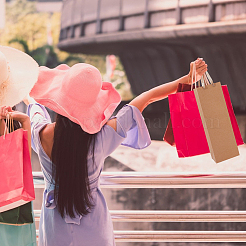 Бумажные подарочные пакеты с ручкой-лентой&nbsp;ABAG-WH20011-09B