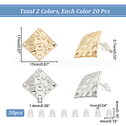 40 шт. фурнитура для сережек-гвоздиков из двухцветного сплава FIND-DC0001-97