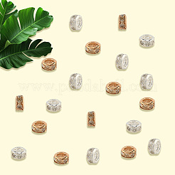 50шт 2 цвета латунные бусины со стразами KK-PA0001-04