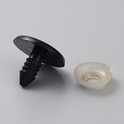 プラスチック人形クラフトの目  安全の目  スペーサー付き  ブラック  16.5x20mm&nbsp;DIY-WH0028-52F