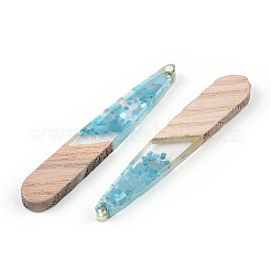 Подвески из прозрачной смолы и белого дерева RESI-N039-51