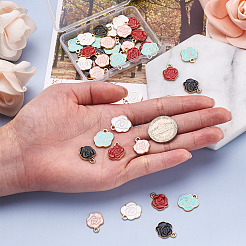 40шт 5 цвета подвески из цинкового сплава с эмалью&nbsp;ENAM-MP0001-03