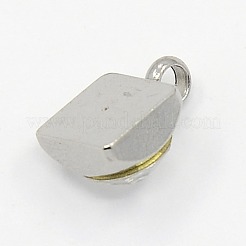 201 квадратная подвеска-шарм из нержавеющей стали со стразами RB-M030-04J