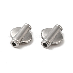 変色しない304ステンレススチールビーズ  オーバル  ステンレス鋼色  10x8x3mm  穴：1.6mm&nbsp;STAS-I203-56P