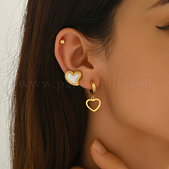 3 пара комплектов серег из нержавеющей стали в форме сердца и круглой серьги UL3756