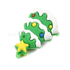 シリコンビーズ  焦点ビーズ  クリスマステーマ  カラフル  クリスマスツリー  32x21x17mm  穴：2.5mm&nbsp;SIL-I017-01J