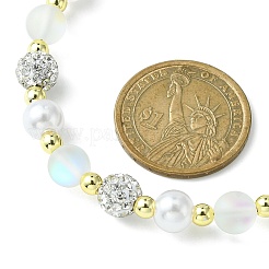 Bracciale con perline di pietra di luna sintetica&nbsp;NJEW-JN04405