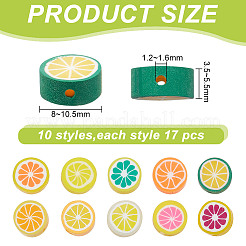 170 шт. 10 стиля фруктовых бусин из полимерной глины ручной работы&nbsp;CLAY-AR0001-33