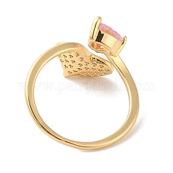 Открытые манжеты из латуни с микропаве кубический цирконий&nbsp;RJEW-K263-08G