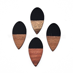 Pendentifs en résine opaque et bois de noyer&nbsp;RESI-N025-031-B