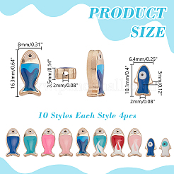 40 шт. 10 стиля эмалевых бусин Aolly&nbsp;FIND-AR0006-76