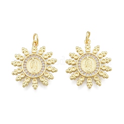 Латунные микропаве прозрачные подвески с фианитом&nbsp;KK-G431-09G