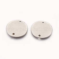 変色しにくい201ステンレススチールリンクコネクター  空白タグのスタンプ  フラットラウンド  ステンレス鋼色  20x0.8mm  穴：1mm&nbsp;STAS-L209-02P-AAA