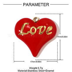 День святого Валентина 304 эмалевые подвески из нержавеющей стали&nbsp;STAS-OY008-05G