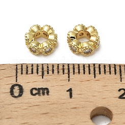 Латунные микро проложить кубического циркония бусы KK-B142-18G