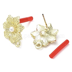 Gestellplattierung Legierungsblumen-Ohrstecker finden&nbsp;EJEW-B030-07G