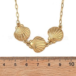 Halskette mit muschelförmigem Anhänger aus Edelstahl 304 für Damen&nbsp;NJEW-JN06311-02