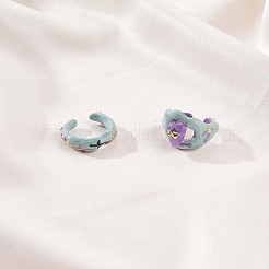 Открытое кольцо-манжета с блестящей эмалью JR920A