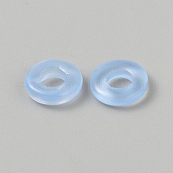 ガラスフレームコネクター  リング形状  ライトスカイブルー  10x3.5mm  内径：4.5mm&nbsp;GLAA-WH0039-62B