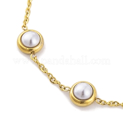 Ионное покрытие (IP) 304 нержавеющая сталь и пластиковый трос звенья браслеты для женщин BJEW-H606-13G