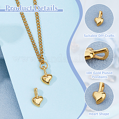 2 шт. 925 подвески в виде сердечек из стерлингового серебра STER-HS0001-06G