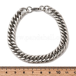 Armbänder aus 201 Edelstahl-Kubagliederketten für Damen und Herren&nbsp;STAS-T077-21P-01
