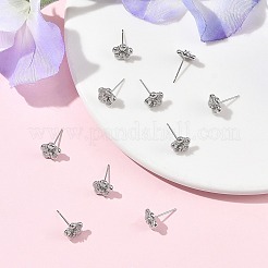 Boucles d'oreilles puces en laiton Shegrace serties de micro-pavés de zircone cubique&nbsp;XGRQ4N068-711P