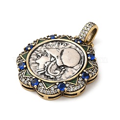 Латунь с фианитами и подвесками из эмали&nbsp;KK-Z033-07AS