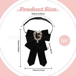 Nœud papillon en polyester avec broche en alliage et verre&nbsp;AJEW-WH0481-784A