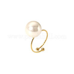 Кольца-манжеты Vintage Chic из нержавеющей стали 304 с белым круглым искусственным жемчугом UZ5411-3