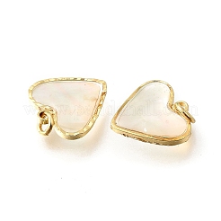 Подвески из натуральной белой ракушки и эпоксидной смолы KK-E794-02G-04