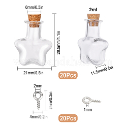 40 шт. 2 стеклянные бутылки&nbsp;AJEW-SC0001-31