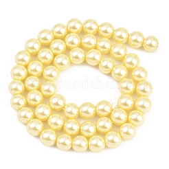 Fili di perle rotonde di perle di vetro tinto ecologico&nbsp;HY-A008-8mm-RB012