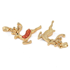 Подвески из латуни с микропаве из кубического циркония на тему честмас&nbsp;KK-U032-12G