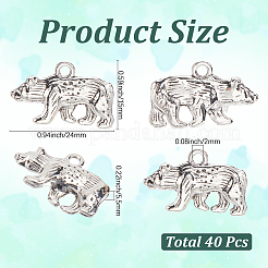 40 шт. Подвески из сплава в тибетском стиле TIBEP-SC0003-24