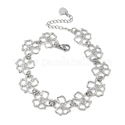 Bracelets à maillons creux en acier inoxydable 304 martelé pour femmes&nbsp;BJEW-F539-01C-P