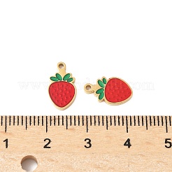 304ステンレススチールエナメルチャーム  イオンプレーティング（ip）  ゴールドカラー  苺  12.5x7x1.5mm  穴：1.2mm&nbsp;STAS-R168-02D-G