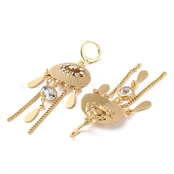 Стеклянные серьги-люстры в форме капли EJEW-K256-10KCG