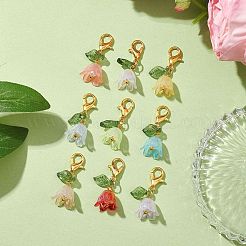 Акриловые подвески с лилиями HJEW-JM01890-02