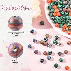 1 brin de perles synthétiques teintées en malachite&nbsp;G-YW0002-64A