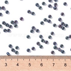 MIYUKIラウンドロカイユビーズ  日本製シードビーズ  8/0  （rr2009)マットメタリックブルーアイリス  3mm  穴：1mm  約19000~20500個/ポンド&nbsp;SEED-G008-RR2009