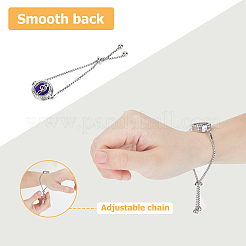 2 комплект из 2 стилей браслетов-слайдеров со стразами из хирургической нержавеющей стали 316 BJEW-FI0001-84A