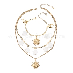 Комплекты украшений из нержавеющей стали 304 в виде солнца со звездой и дельфином SJEW-JS01353