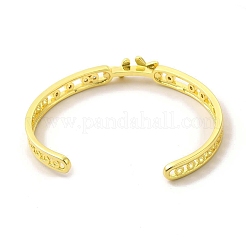 Прозрачный кубический цирконий бабочка открытый браслет-манжета BJEW-A136-03G