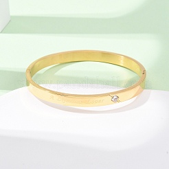 Браслеты на петлях из нержавеющей стали 304 с микропаве из кубических цирконий для женщин&nbsp;BJEW-B161-12G-02