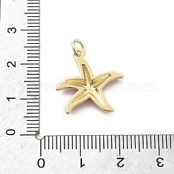 真鍮製エナメルペンダント  丸カン付き  18KGP本金メッキ  ヒトデチャーム  ディープスカイブルー  18x18x2.5mm  穴：3mm&nbsp;LS-KK-Q029-04G-04